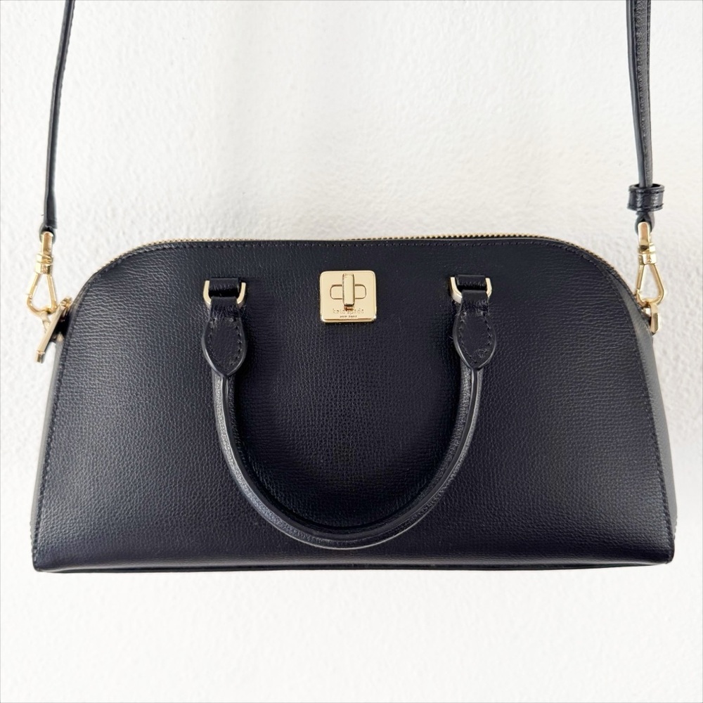 Kate Spade New York Phoebe East West Satchel Leather Crossbody Black - Picture 2 of 16